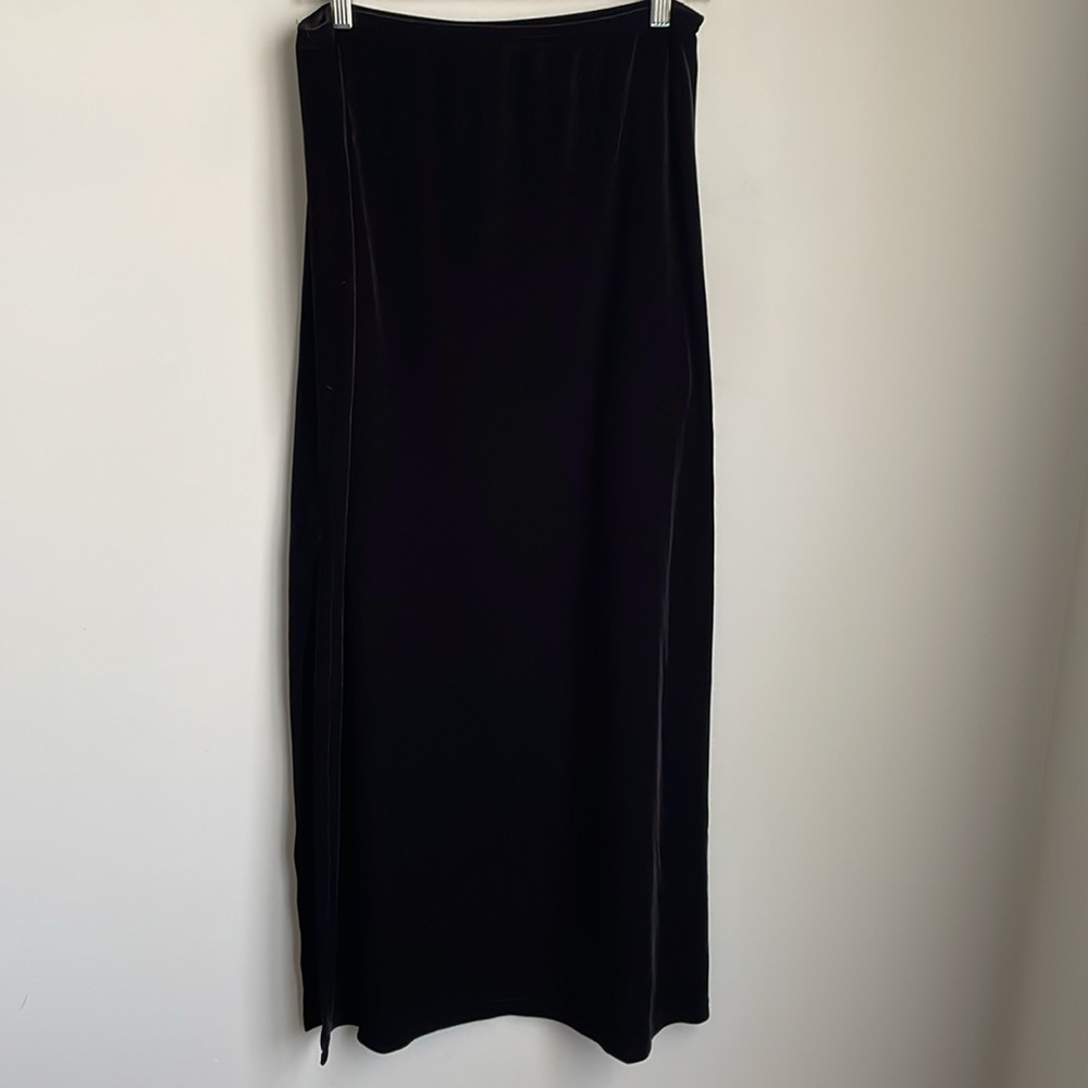 New Ronni Nicole By Ouida Elegant Black Velvet Maxi Skirt Size XL